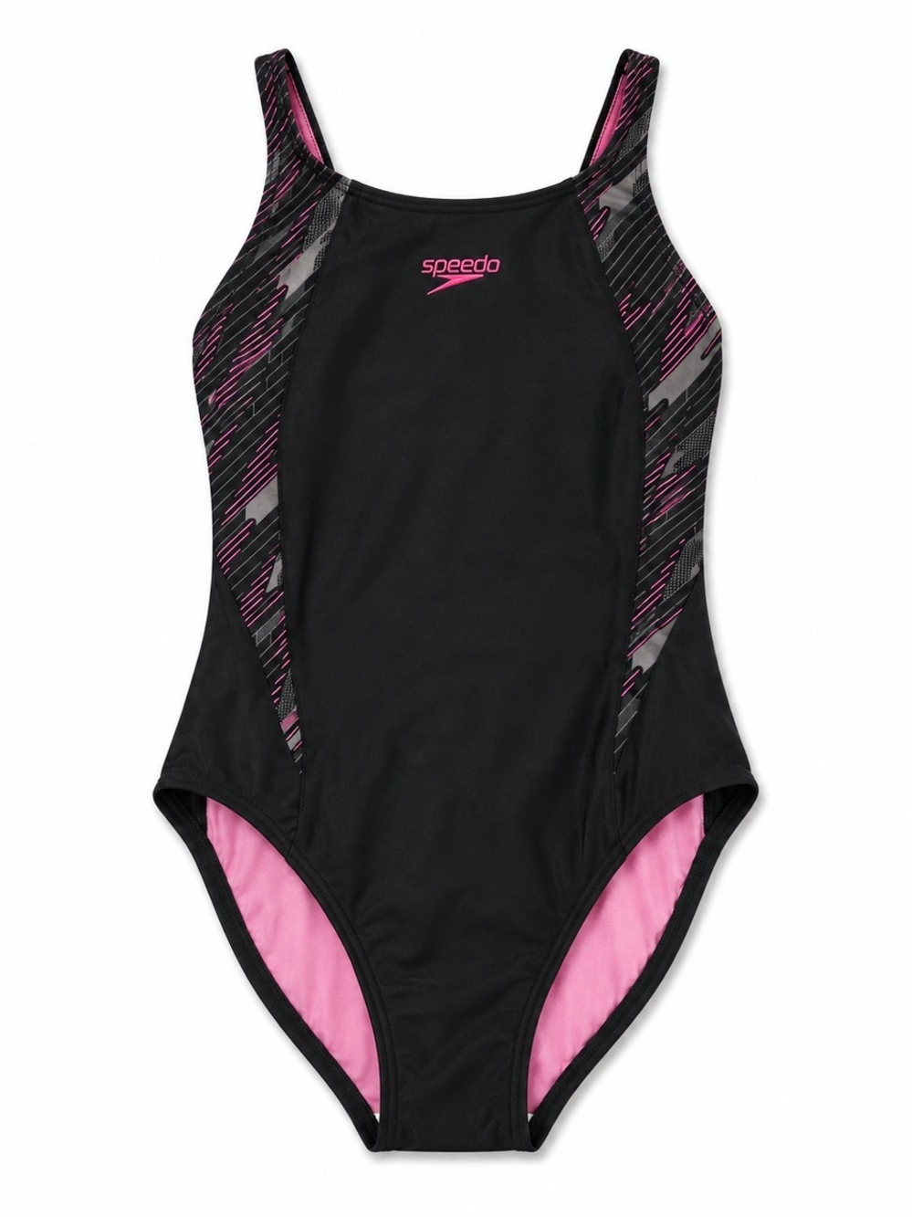 Speedo Black & Pink One-Piece Swimsuit
